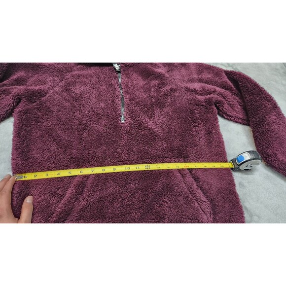 Victoria's Secret PINK Womens Small Plum 1/4 Zip Sherpa Pullover Hoodie Jacket - Picture 5 of 7